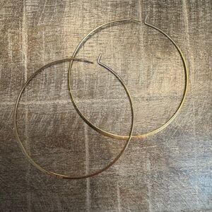 2.5” Gold Plates Hoop Earrings